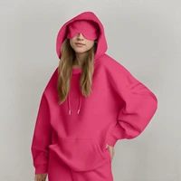 Plus Size Women's Eye Mask Hooded Sweatshirt Solid Color Fashion Casual Sports Pullover Sweatshirts Autumn Loose Fit Hoodies