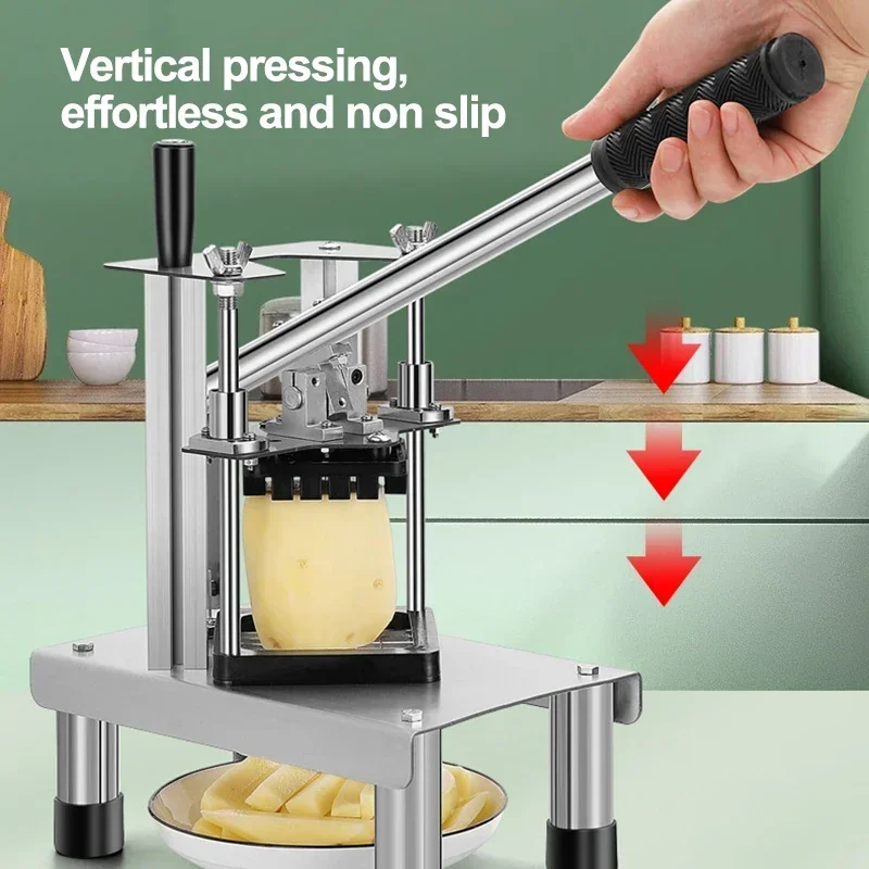 Manual Fries Machine Commercial Vegetable Fruit Meat Chopper Dicer Cutting Machine Stainless Steel Potato Cutter Vertical Dicer 5