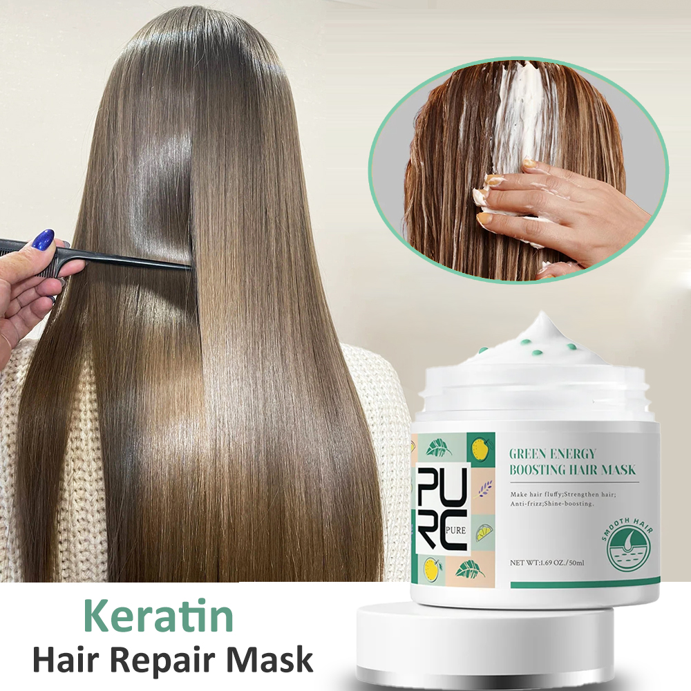 PURC Keratin Hair Mask Smoothing Shiny Straightening Cream Repair Dry Damaged Soft Scalp Treatment Hair Care Products