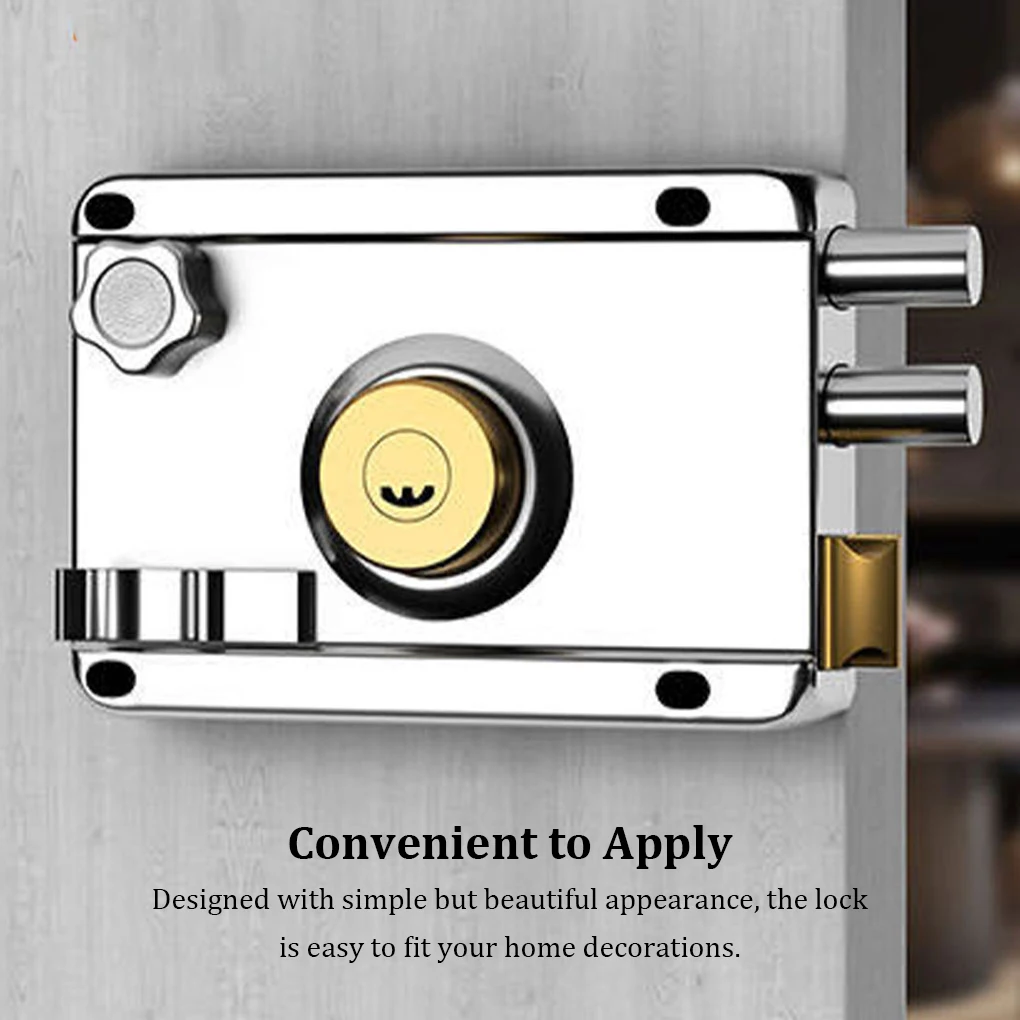 Smooth Lock Antique Household Front Door House Padlocks Locking Accessories Universal Heavy-Duty Gear With Key