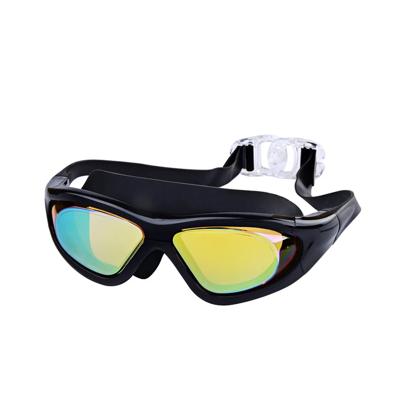 Swimming Goggles Adult Anti-fog High-definition Men's and Women's Flat Light Colorful Electroplated Myopia Swimming Goggles
