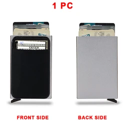 RFID Secure Slim Minimalist Wallet - Black Men's Card Holder Wallet (Grey)