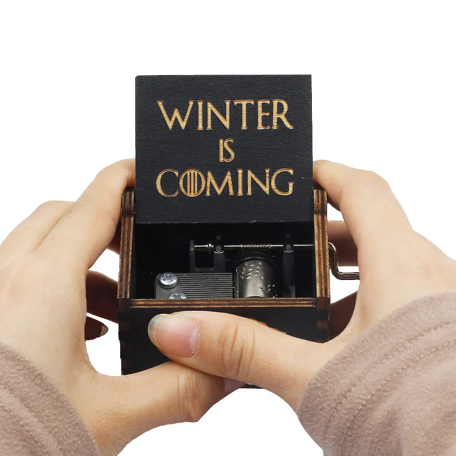 Carousel Music Box Music Box All Black Antique Carved Wooden Hand Crank Spirited Away Music Box Christmas Gift Birthday Gift Party Decoration