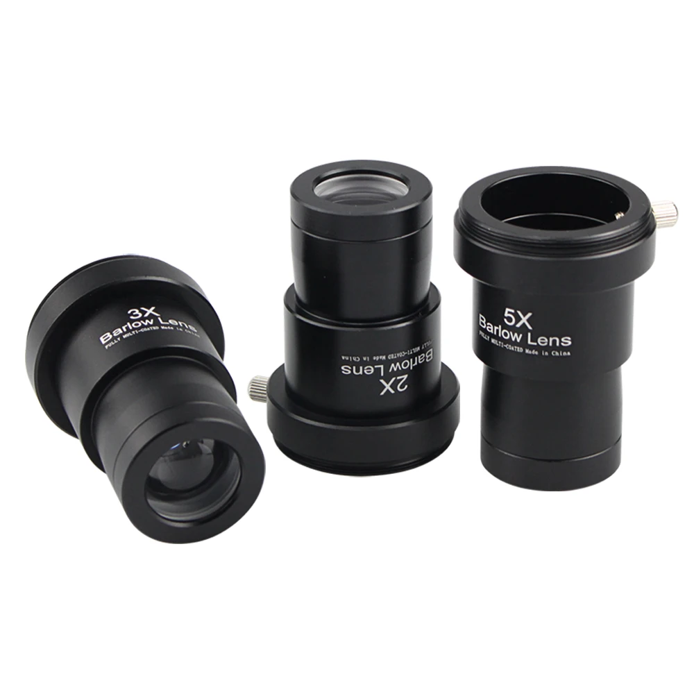 Enhanced Telescope Barlow Lens with Adjustable Magnification and Camera Mount