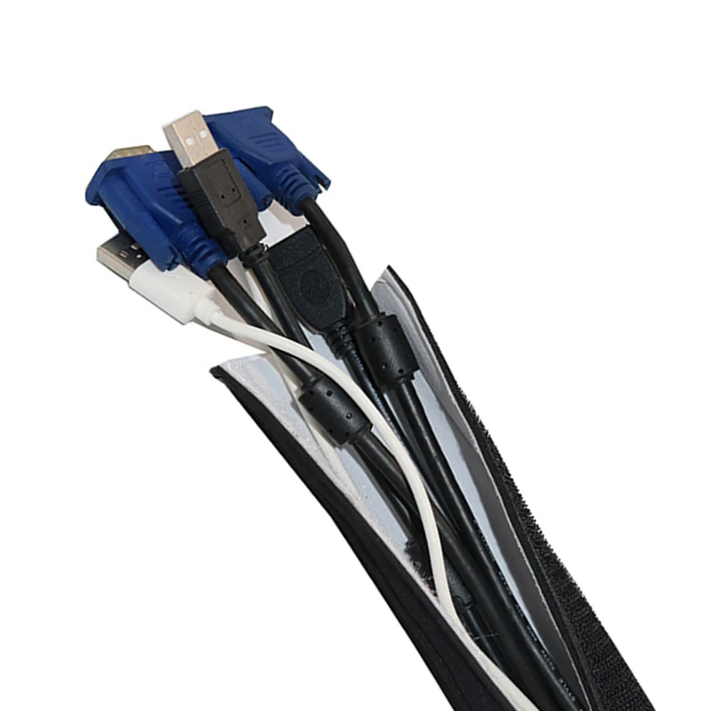 Cable Management Sleeve Flexible Neoprene Wrap Wire Cord Hider Cover Organizer 50-300mm Wiring Electrical Equipment Accessories desk wire cover
