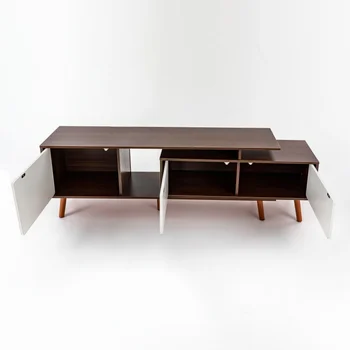 Solid Wood TV Stand Modern Farmhouse Boho with Doors  for the Living Room 120-200cm Length Adjustable Shelf 5