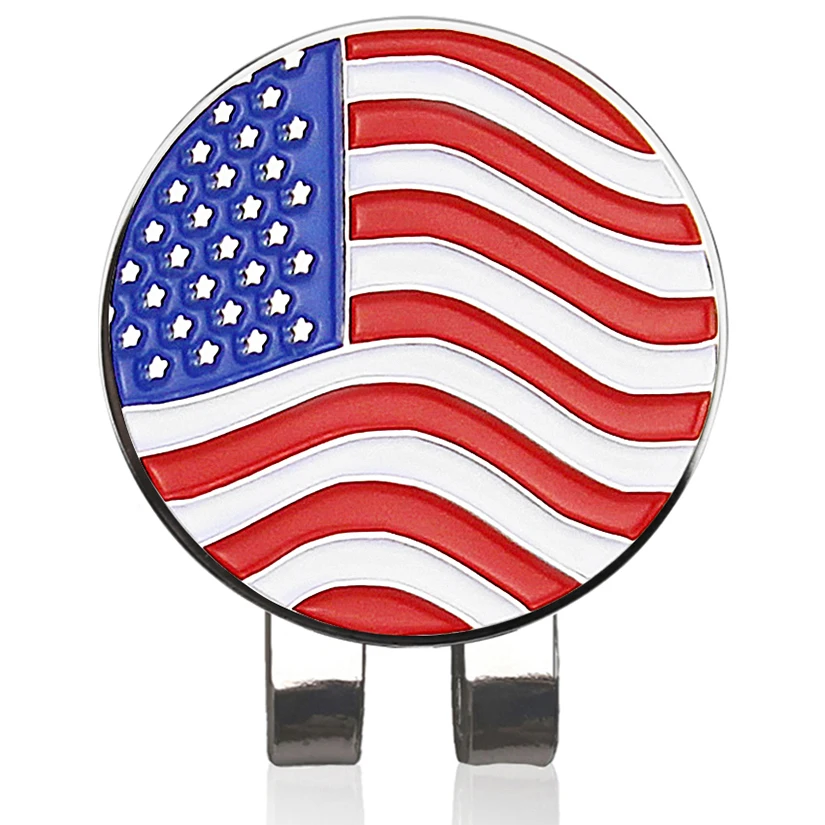 Golf Ball Marker American Flag with Magnetic Hat Clip Men and Women Golf Accessories and Gift Ideas Stylish Minimalist