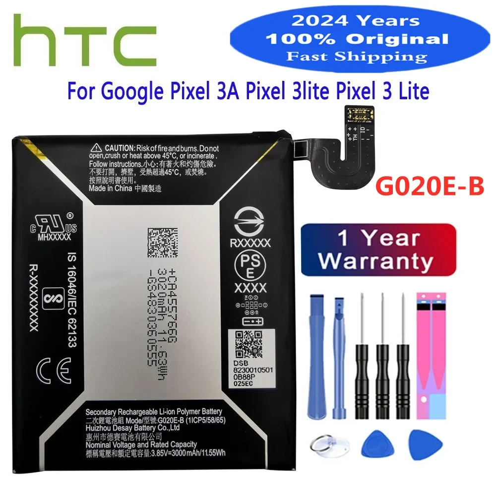 

2024 Years High Quality G020E-B Original Battery For HTC Google Pixel 3A Pixel 3lite 3 Lite Phone Replacement Bateria Battery