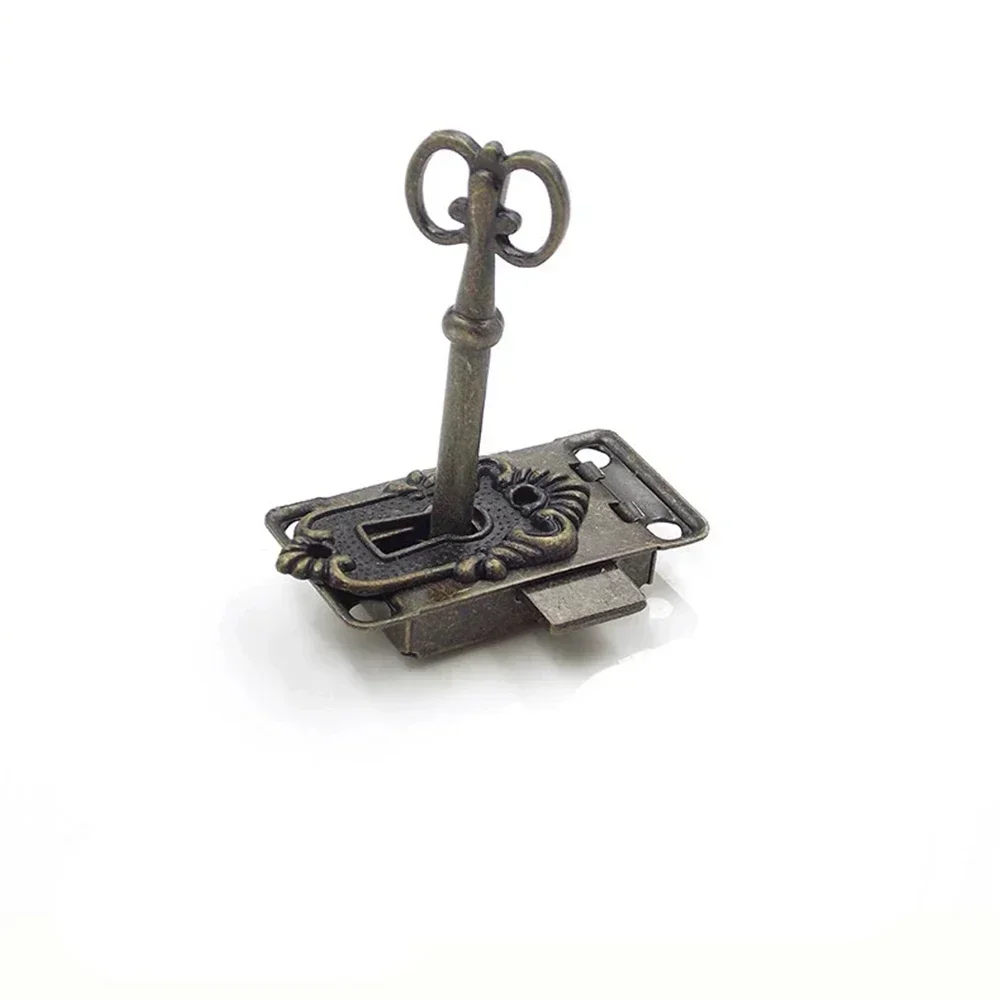 Cabinet Door Locks Drawer Lock 3-piece Set Jewelry Cabinet Antique Lock Wooden Door Locks Furniture Antique NE
