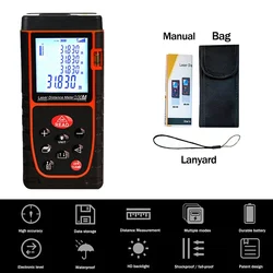 Precision Laser Distance Meter - Advanced Digital Rangefinder and Measuring Tool - 40m (Red No Battery)