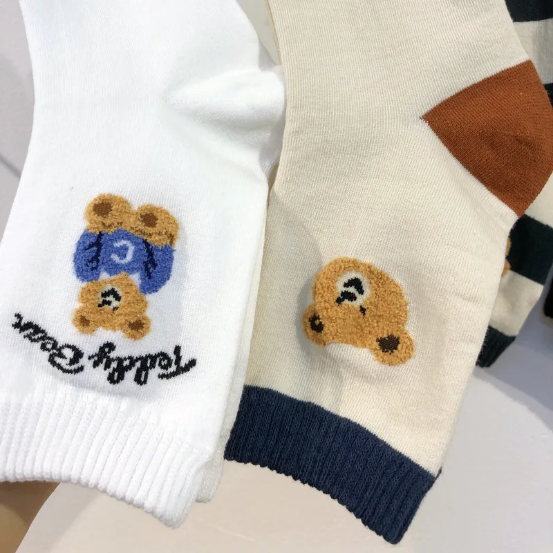 Gute Qualität Cartoon Elegante Dame Bär frauen Nette Socken Baumwolle Harajuku Stil Frau Neuheit Atmungsaktive Sox Weihnachten Geschenke – Detail 14
