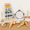 Baby Musical Instruments Montessori Wooden Toys Xylophone Drum Kids Set Percussion Instruments Toy For Christmas Birthday Gifts 5