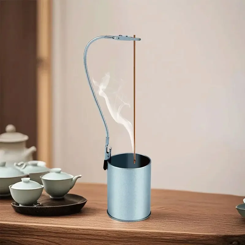 Portable Vertical Incense Holder - Adjustable Anti-Tilt Stainless Steel Clip for Home Meditation Wall Mount Scent DecorAccessory