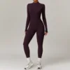 Zipper Yoga Rompers Long Sleeved One-piece Women's Sportswear Gym Jumpsuits Workout High-intensity Fitness Skin-tight Garment 4