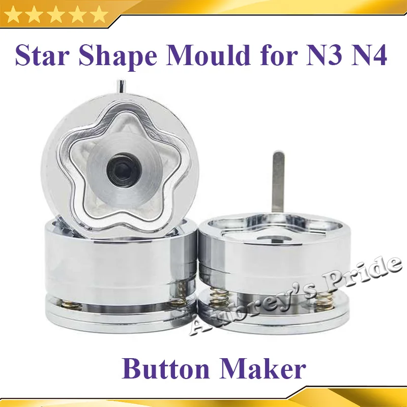 Star-Shaped 56x54mm Interchangeable Die Vehicle Mould for New Pro Badge Machine Button Maker both Fit N3&N4 Button Machine