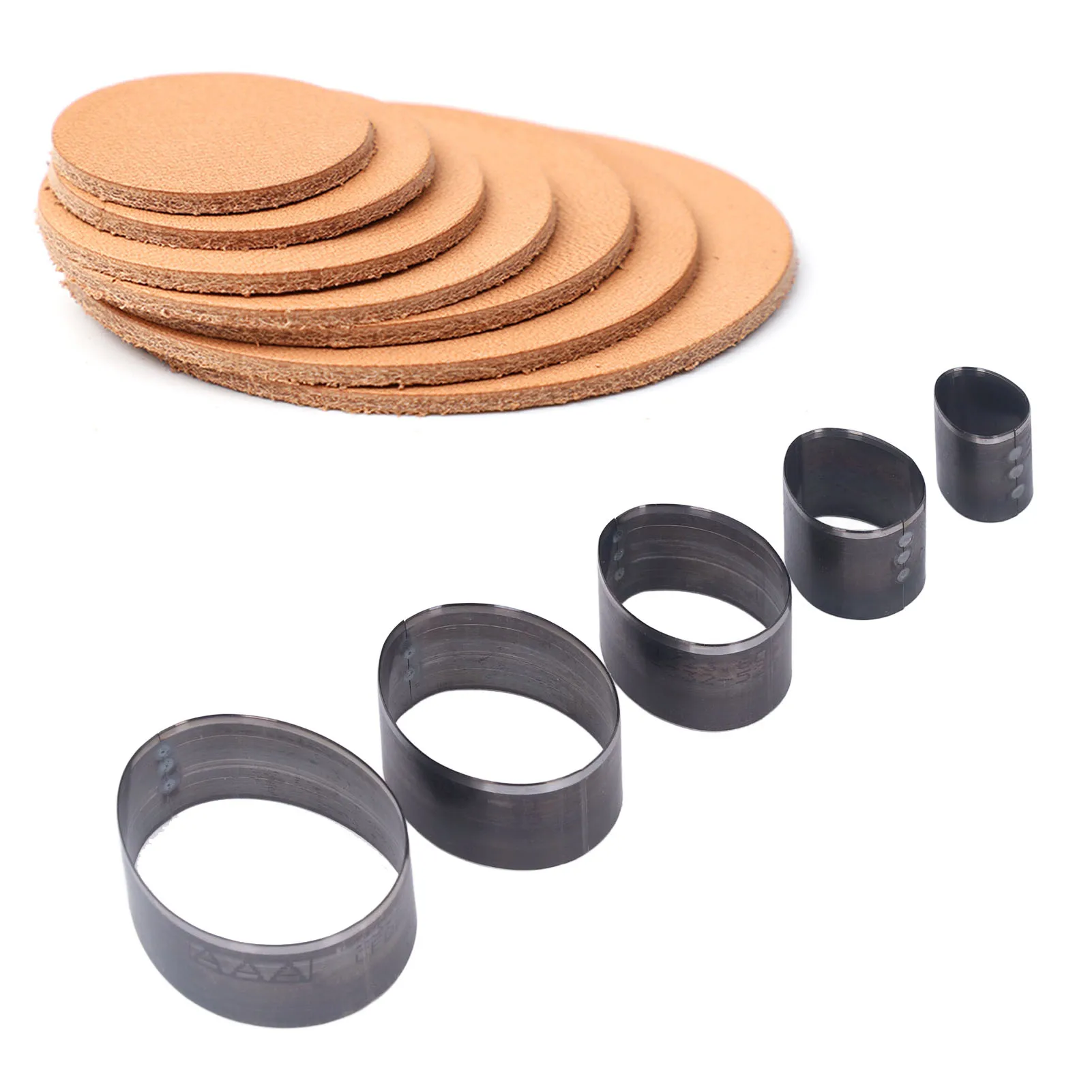 5PCS Leather Die Cutter Egg Shape Oval 20‑60mm Punching Die Set 5 Different Sizes High Carbon Steel Leather Cutting Dies