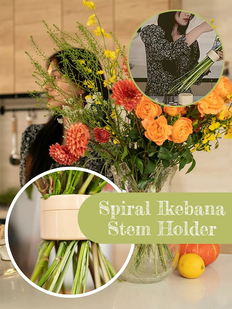 

Ikebana Stem Holder for Vases, Bouquet Twister Flower Arrangement DIY Spiral Stem Holder Waterproof Sturdy Floral Arranger