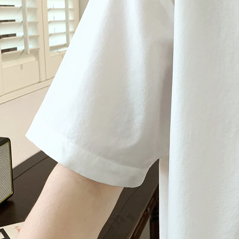 남성용 여름 하이 퀄리티 아이스 실크 캐주얼 반팔 티셔츠, 야외 패션 트렌드, 느슨한 통기성 스포츠 러닝 폴로 셔츠