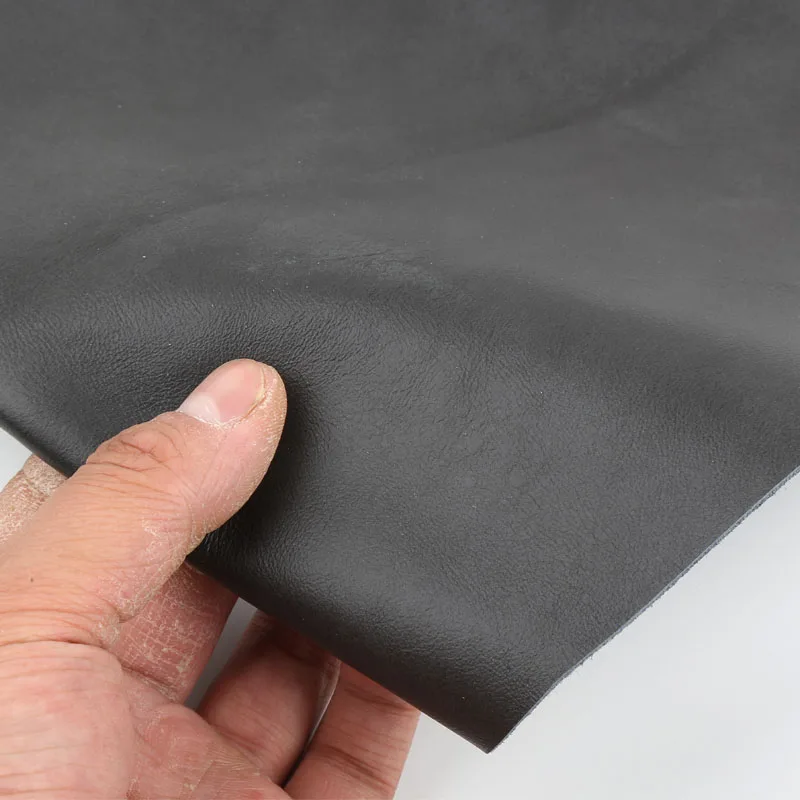 Dark Gray European Soft Oil Wax Cowhide Leather - 1.2mm Thickened Premium Material