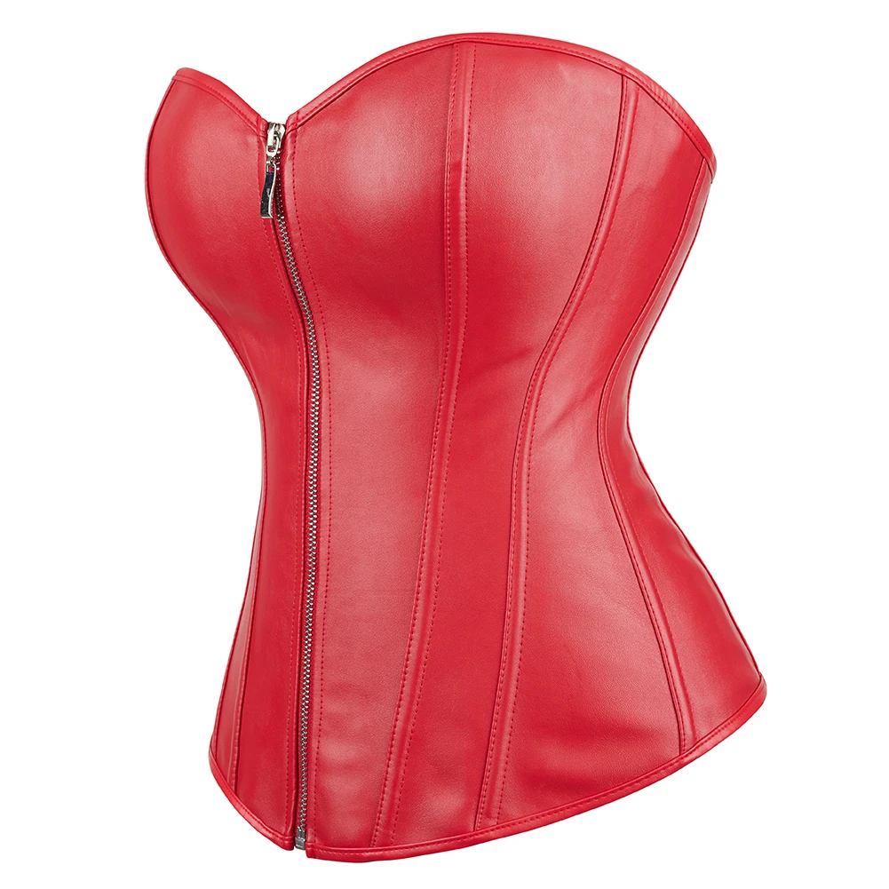 Corset Bustier Top Waist Corset Lace Corset Push Up Women Faux Leather G String 834#