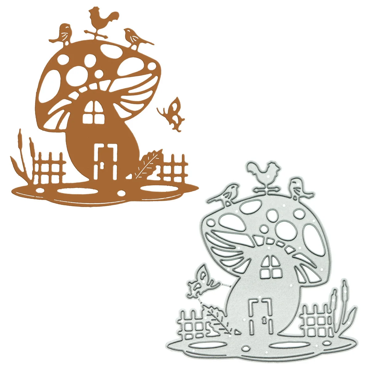 

Mushroom House Pattern Metal Cutting Die Scrapbooking DIY Card Postcard Fairy Tales Clipart Decorating Die Cutter Template Mold