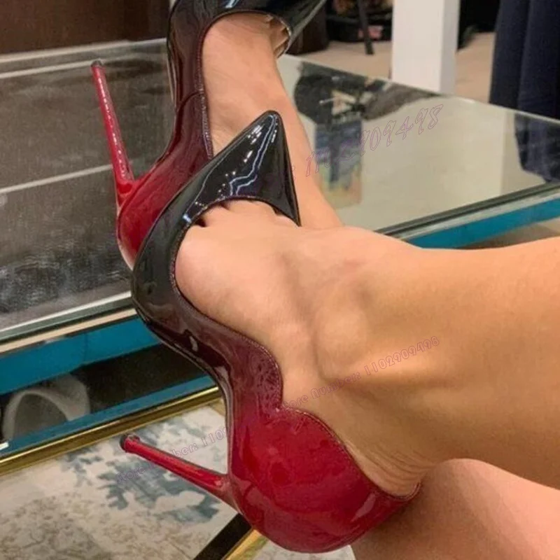 

Mixed Color Patent Leather Shallow Pumps Pointed Toe Shoes for Women Stilettos High Heels Evening Shoes 2023 Zapatos Para Mujere