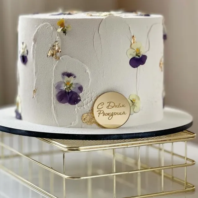 Décoration de gâteau russe en acrylique avec lettres russes, décoration de gâteau joyeux anniversaire pour fête d'anniversaire, nouvelle collection 6
