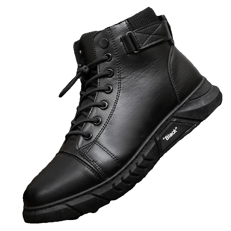 British Style Men's Martin Boots With Side Zipper For Spring_voghion.com