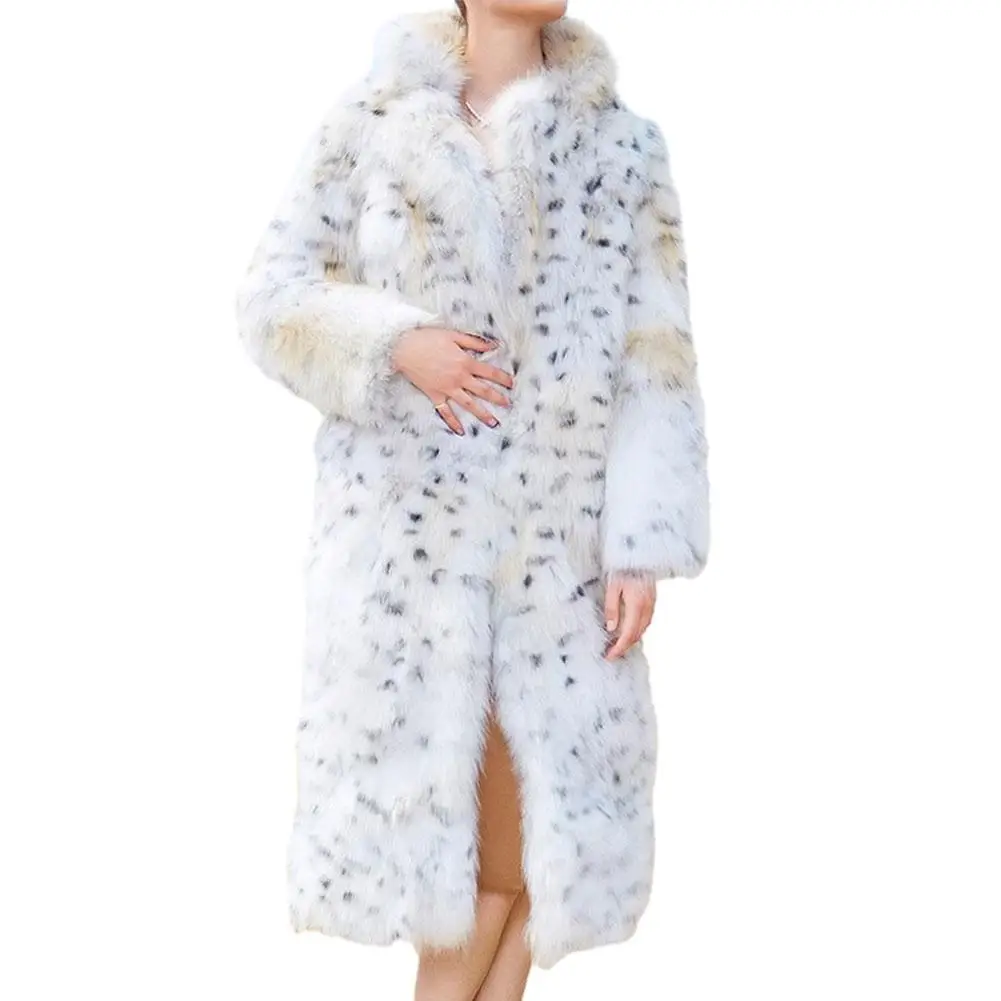 

Удобное модное пальто, куртка с капюшоном из искусственного лисьего меха, утепленная женская повседневная куртка с леопардовым принтом и длинными рукавами