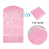 1PC 16 Grid Wall-mounted Clothes Organizer Fabric Closet Bag Storage Rack Mesh Pocket Clear Hanging Over The Wardrobe 3