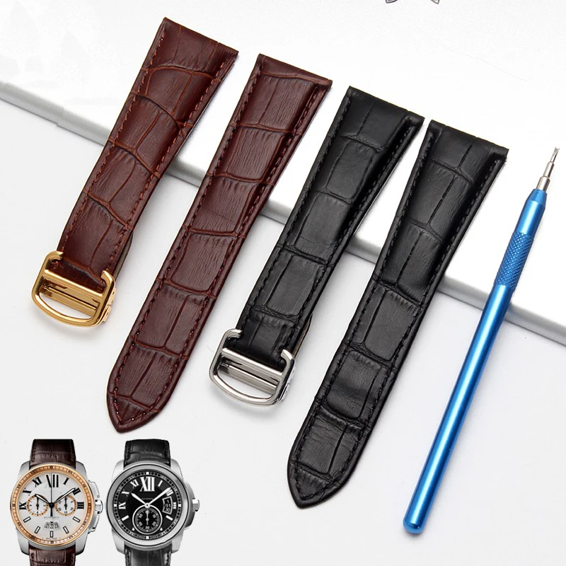 Vera Pelle Di Alta Qualità Per Cartier Tank Solo London Santos Cinturino Morbido Cinturino Uomo Donna 16/18/19/20/21/22/23/25Mm