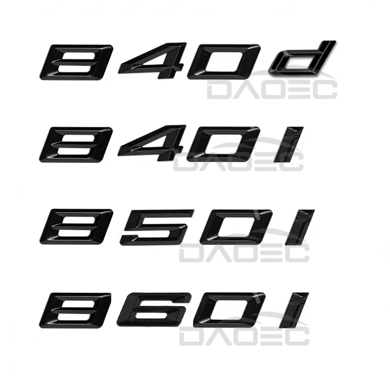 Car 3d Abs Trunk Letters Logo Badge Emblem Decal Sticker For Bmw 8 ...
