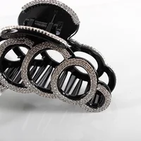 Fashion Hair Clip Hair Crab Clamp Large Rhinestones Jaw Clips Strong Hair Claw Clips  Hair Styling Accessories For Women Girl 2