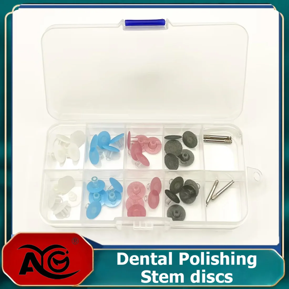 AG 40pcs Dental Polishing Stem discs Composite Finishing Disc + 4pcs Mandrel