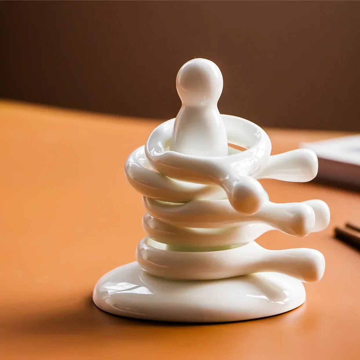 Ceramic 5 Tier Spoon Rest Household Spoon Pillow Holder Japan Style Ceramic Chopsticks Pillow Chopstick Rest for Home Tableware