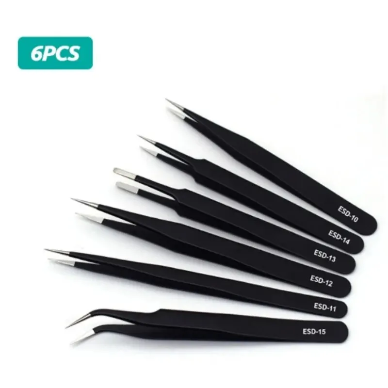 Tweezer Tool Stainless Steel Curved Straight Tweezer Nail Art Rhinestones Nipper Picking Tool Sequins Beads Making Hand Set