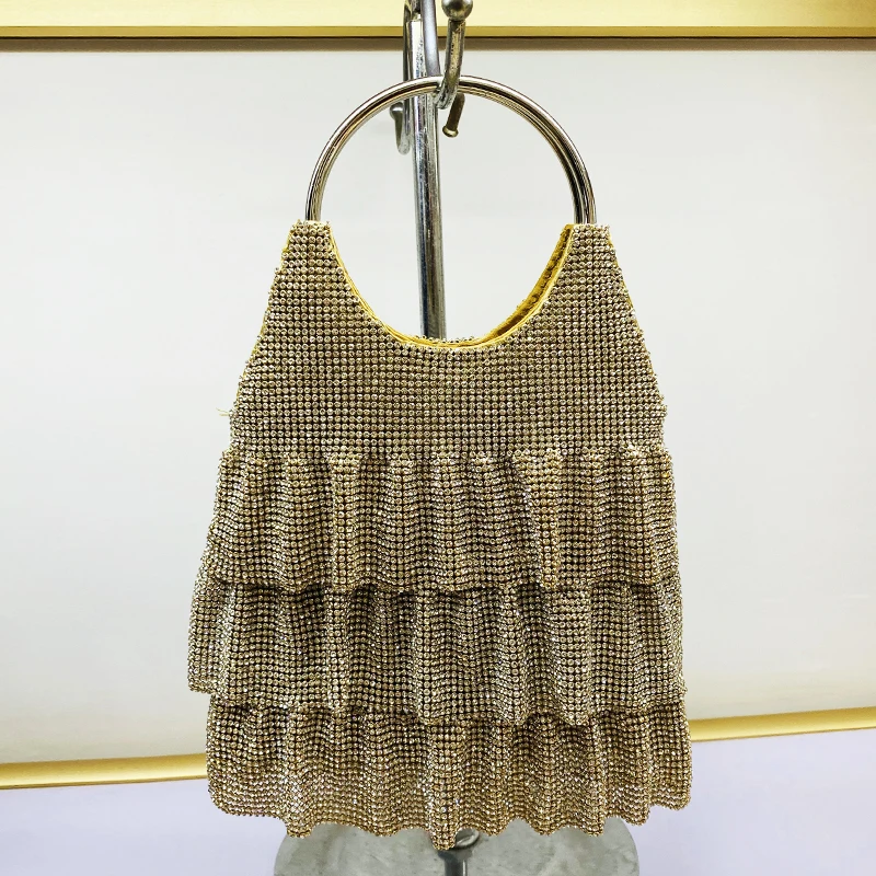 thumbnail image 1 of Bolsos de noche para mujer, bolsos y carteras de diseñador de lujo, novedad de 2023, en PC, anillo de metal con diamantes de imitación brillantes para sujetar en la muñeca, 1 of 5