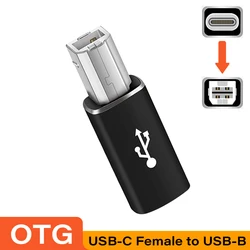 USB 2.0 Adapter Cable: USB - C Female to USB - B Male for Printers, Scanners, and Electric Pianos (Black)