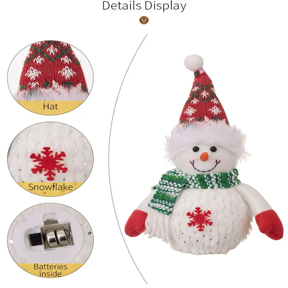 Luminous Santa Dolls Christmas LED Lights Cute Soft Plush Xmas Tree Decorations Funny Creative Home Furnishings Xmas Gifts