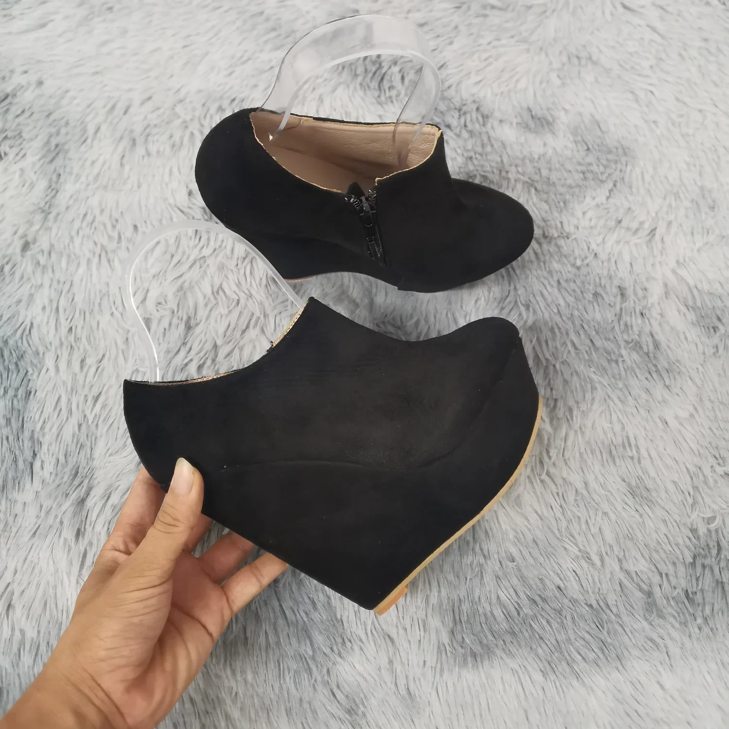 Design 2022 Big sizes 43 Platform High Heels Fashionable Autumn Winter  Wedges Shoes Ankle Boots Women | Shopee Malaysia