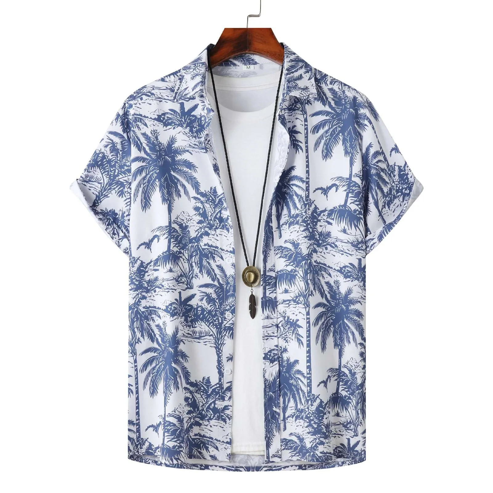 

Men'S Hawaiian Shirt Printed Single Breasted Beach Short Sleeved T-Shirt 2024 Summer Holiday Hot Selling Artistic Youth Clothing