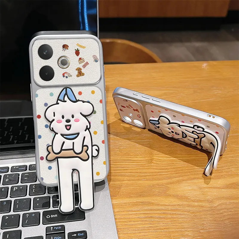 Polka Dots Cat Case with Stand Holder