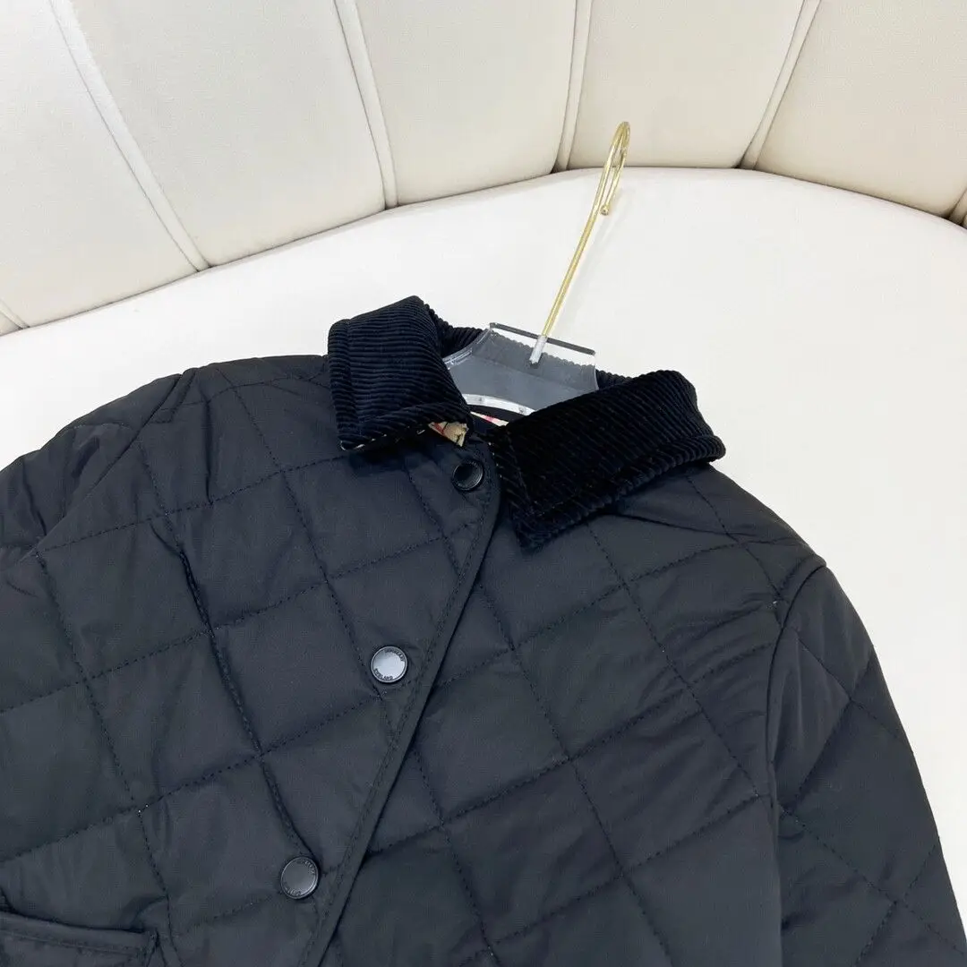 Children's winter padded clothes lapel classic style warm jacket windbreaker