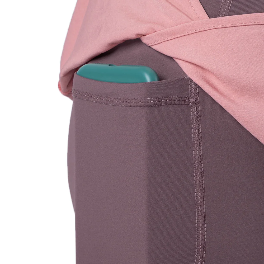 Women Running Shorts 2-in-1 with Pocket Wide Waistband Coverage Layer Liner Lounging Sport Yoga Leggings Gym Home Sportswear