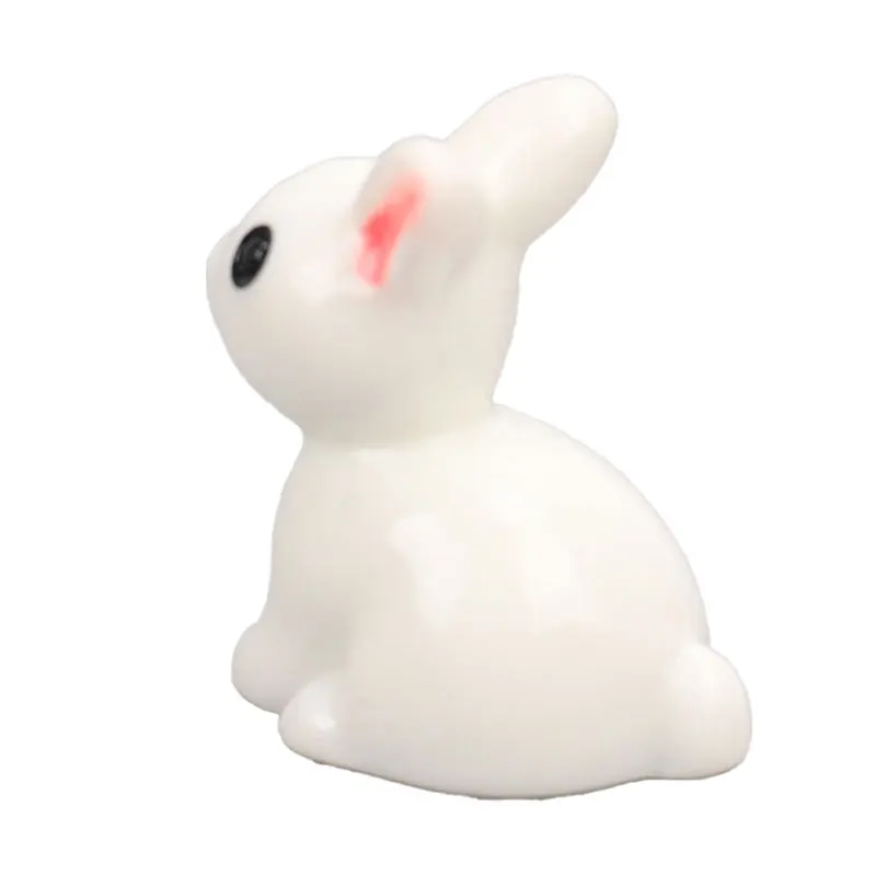 Easter Bunny Miniature Hare Figurine Resin Craft Mini Rabbit Garden Ornament Micro Landscape Accessories Cake Decoration 10 Pcs easter bunny figurine