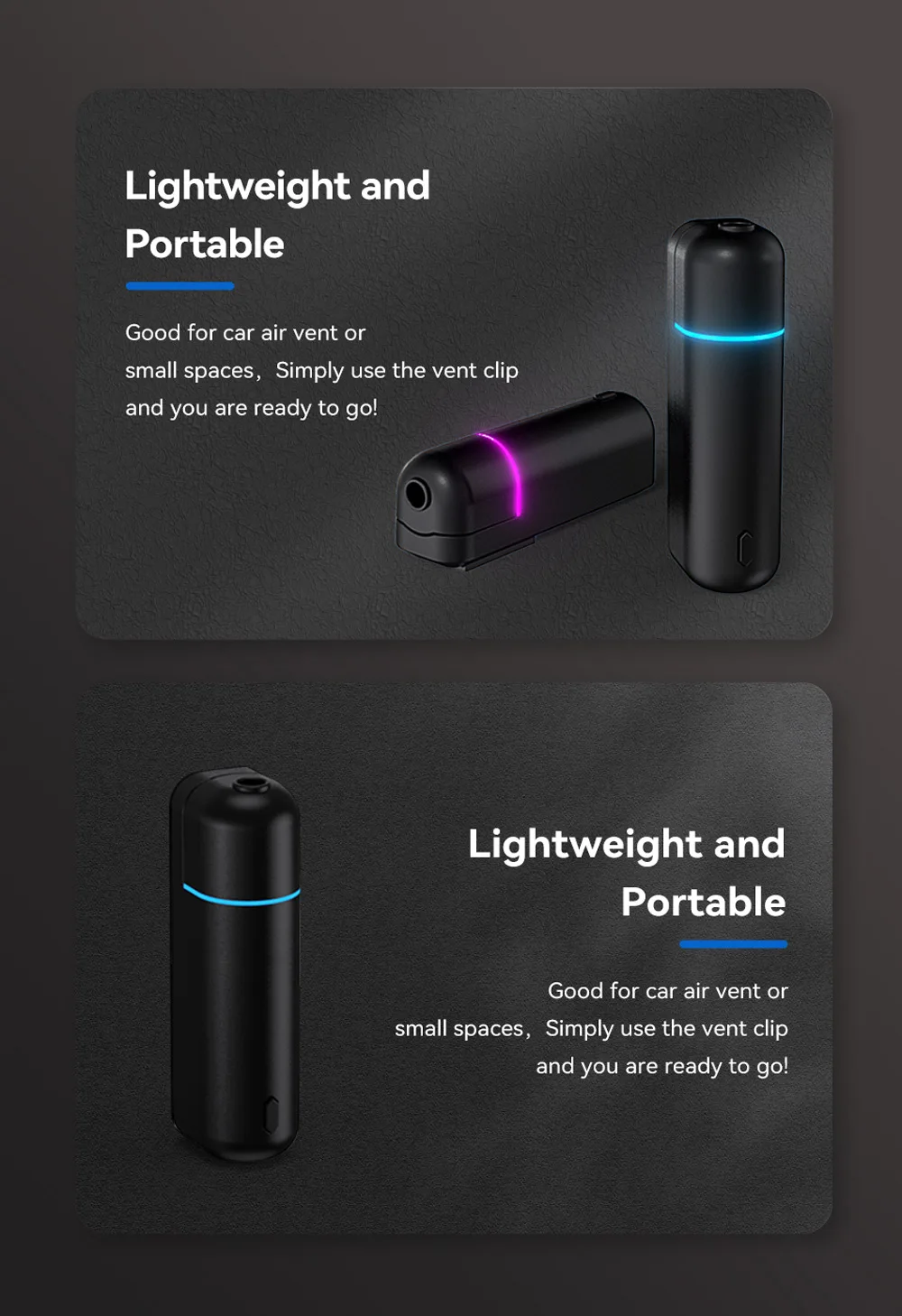 Mini aroma diffuser voor auto oplaadbaar usb geurclip_voghion.com