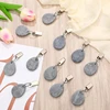 8/16PCS NEW Drop Shape Marble Pendant Tablecloth Weights With Clips Camping Reusable Compact Delicate Outdoor Tablecloths 3