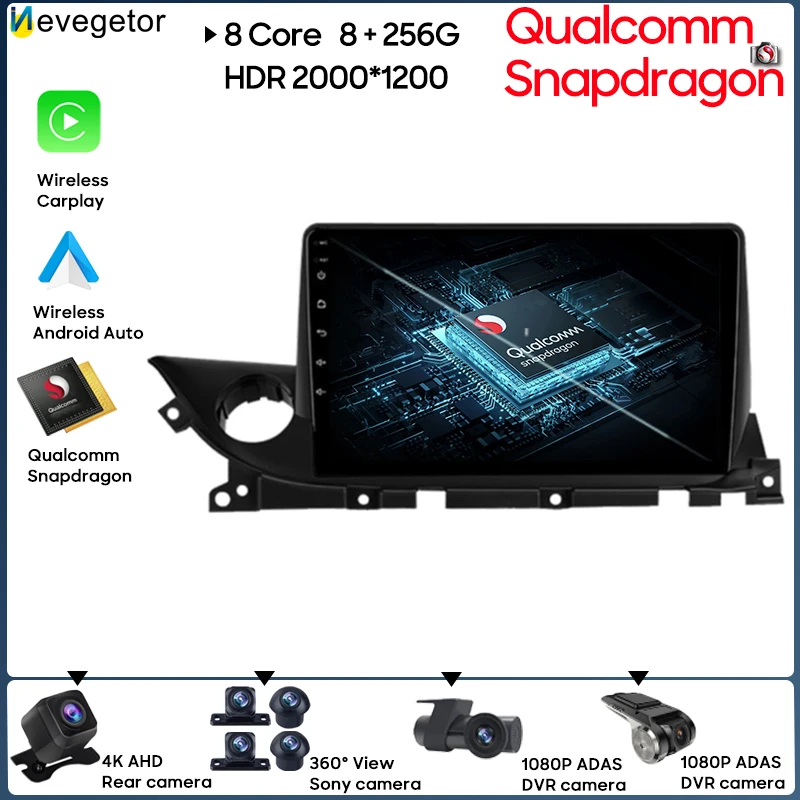 

Автомобильный мультимедийный видеоплеер Qualcomm Snapdragon, проигрыватель для Mazda 6 Mazda6 III 3 GJ GL 2018-2021, навигация, стерео DSP