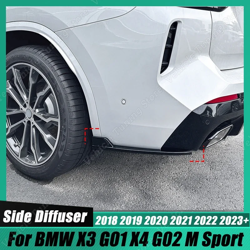 

Для BMW X3 G01 X4 G02 M Sport 2018-2023 + черный Автомобильный задний бампер, спойлер, диффузор, каналки, сплиттер, защитные аксессуары