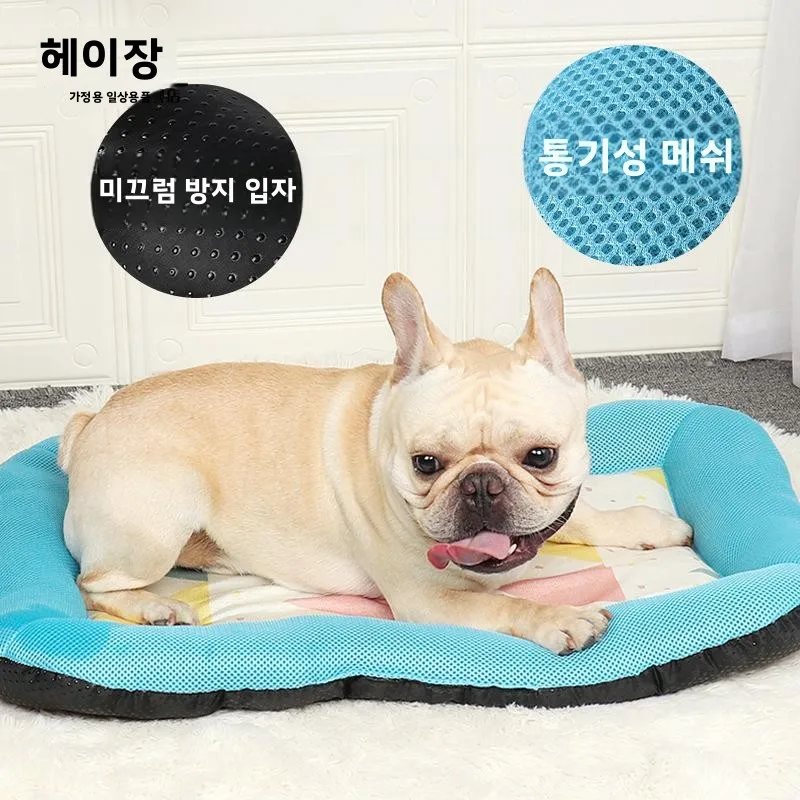 애완동물 쿨링 매트 아이스 실크 원단 여름 온도 조절 내구성 강한 고양이 및 강아지용 애완용품 침대 시트